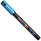Marker Uni Posca 0,7mm, igale pinnale - sinine metallik